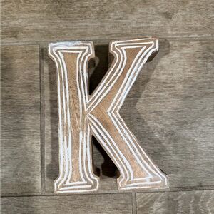 Wooden Letter K Decor